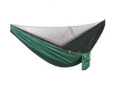 YSCYLY Atmungsaktive LeichthäNgematte,290 * 140 cm mit schnell zu öffnendem Moskitonetz,Leichte Tragbare Nylon-EinzelhäNgematte