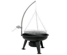 BBQ-Toro Schwenkgrill | Ø 64 cm | Holzkohle Grill mit Grillrost | Grillgalgen mit Kurbel | schwarz | Standgrill