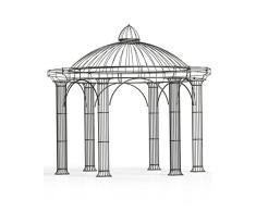 Pavillons, Garten Pavillon, Metall Pavillon, Pavillon Stahl, Rankpavillon Athene Ø 300 cm (Eisenblank)