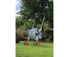 GARDENA Metall-Schlauchwagen 60: Mobile Schlauchtrommel mit bis zu 60 m Schlauchkapazität bei 13mm Schlauch, höhenverstellbarer Griff mit Handschutz, Nachtropfstop, freilaufende Handkurbel (2681-20)
