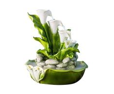 Wasserbrunnen, kreativer Lotus-Brunnen aus Kunstharz, Heimdekoration, Büro, Schreibtischbrunnen, Glücksbringer, Feng Shui, Ornamente, Wasserlandschaft, Geschenk, Zimmerbrunnen Ohne Nebel.