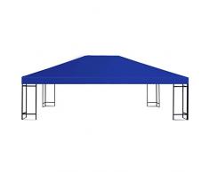 Tidyard Pavillondach 310 g/m² 4x3 m Blau Replacement Roof for Metal Gazebos Folding Gazebos Festival Tents/Garden Furniture/Garden Gazebos/Waterproof Coating with Vent
