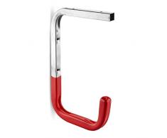 4 x OrgaTech Wandhaken/Deckenhaken 255 x 150 mm rot bis 30 Kg Tragkraft mit Gummierung Regalbodenträger Gerätehalter Montagehaken Allzweckhaken