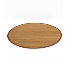 Homestyle4u 363, Bambusteppich Rund rutschfest, Bambusmatte Bad, Braun 200 cm
