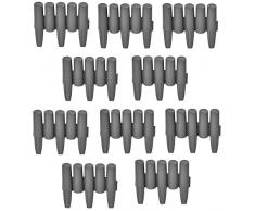 [casa.pro]® 10er Set Palisade Dunkelgrau Länge 270cm Beetumrandung Rasenkante