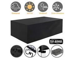 Tvird Abdeckung Gartenmöbel, Abdeckhaube Schutzhülle Abdeckplane für Gartenmöbel,rechteckige Sitzgarnituren, Gartentische und Möbelsets,Wasserdichtes Atmungsaktives 600D Oxford (242 * 162 * 100CM)