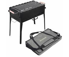 INTEROS KLAPPGRILL*REISEGRILL*MANGAL*GARTENGRILL*SCHASCHLIK*Grill Prometheus-8VBR für 8 Spieße mit Grillrost und Tasche