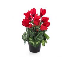 artplants.de Kunstblume Alpenveilchen Heidi im Topf, 12 Blüten, rot, 25cm - Künstliche Blumen - Dekoblumen Cyclamen