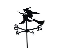 Svenska Wetterfahne Windfahne Windspiel Hexe schwarz aus Stahl klein Höhe 71 cm