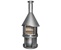 Grillkamin Gartenkamin Terrassenkamin Edelstahl Glass DN 800 mit Glastür Glas Paradies-Grills®