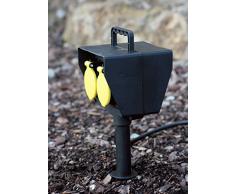 as - Schwabe 60685 Erdspieß mit Timer, 2m H05RN-F 3G1,5, schwarz, IP44 Aussenbereich