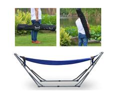 Zhyaj Hängemattenständer Klappbar Balkon Hängematte Belastbar Nylon Schwimm Hängematte Mit Stab,Blau