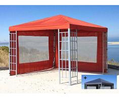 QUICK STAR Rank Pavillon Set 3x3m Metall Garten Partyzelt Terra mit extra Ersatzdach