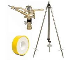 Vyrsa Kreis-und Sektorenregner VYR-65, 1 Zoll, Komplettset mit Dreibeinstativ und 12m PTFE-Dichtungsband, Kreisregner, Sektorenregner, Impulsregner, Teilkreisregner