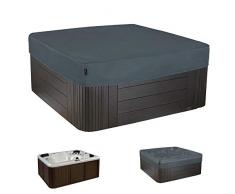 HENTEX Rechteckige Outdoor Whirlpool Spa Abdeckung, Grau, 230x230x25H cm