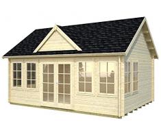 Palmako Blockbohlenhaus Claudia 19,4 44 mm natur Isolierglas