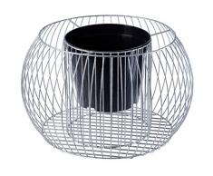 KADAX Gabionen-Pflanzkorb, Gabione, Blumentopf für Draußen, Blumen, Garten, Terrasse, runder Pflanzkübel aus verzinktem Stahl, Pflanzgefäß, Deko, Steinkorb, Hochbeet, wetterfest (Ø 66 cm, H: 40 cm)