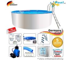 Rundpool 5,50 x 1,35 Set Pool Swimmingpool Stahlwandbecken Rundbecken Stahlwandpool 5,5 x 1,35 Schwimmbecken rund Pools Aufstellbecken Gartenpool Einbaupool Aufstellpool 550 cm Sets