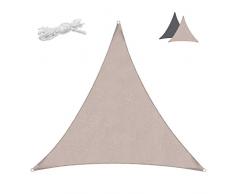 Sekey Sonnensegel Sonnenschutz Dreieck PES Windschutz Wasserabweisend Tear Resistant Wetterschutz 95% Beschattung UV Schutz, für Outdoor Garten Terrasse, mit Seilen, 3×3×3m Taupe