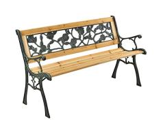 ArtLife 2-Sitzer Gartenbank Venezia aus lackiertem Holz & Gusseisen | naturbelassen | Rückenlehne + Armlehnen | Sitzbank Holzbank Gartenmöbel