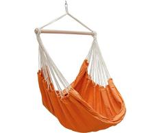 AMANKA XXL Hängesessel 185x130cm Hängestuhl 2 Personen Hängesitz bis 150 kg Baumwolle Hängematte inkl. 360° Swivel Hängeschaukel Orange
