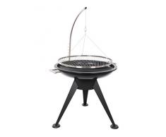 Deluxe BBQ 80 cm Schwenkgrill Grillrost Edelstahl Dreibein Grillrost Feuerschale Design Grill Smoker