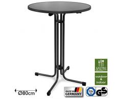 Beautissu Gastro Stehtisch klappbar Ø 80 cm Sylt Outdoor Bistrotisch rund Anthrazit Grau – Wetterbeständiger Klapptisch Gastroqualität - Made in Germany & Hitzebeständig