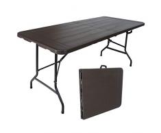 TRUTZHOLM® Bierzelttisch Klapptisch aus Kunstoff Grau Holzoptik 180 x 75 cm klappbar Campingtisch Partytisch Gartentisch