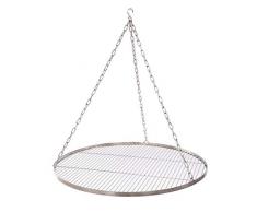70 cm Grillrost Edelstahl für Schwenkgrill 3 Bein BBQ Grill Rost mit Kette 14 mm Stababstand