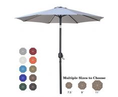 ABCCANOPY 230cm Sonnenschirm im Freien Wasserabweisende Bespannung -Gartenschirm Marktschirm,hellgrau