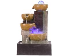 HXPBJ Skulptur Ornamente Outdoor Garten Zen 13-Tier Wasserfall Brunnen Indoor-Springbrunnen Mit Led-Licht, Garten Feng Shui Home Decor