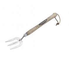 Spear & Jackson 5110WF Traditionelle Edelstahl-Pflanzgabel mit langem Griff, 12 Zoll, Brown Holzgriff Mit Silbernem Kopf, 46x8x4 cm