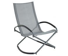 SONGMICS sonneninsel Relaxliege Liegestuhl relaxsessel Sonnenliege gartenliege Gartenstuhl Schaukelstuhl Schaukelsessel Eisengestell, bis 150 kg belastbar, schwarz GCB28GY