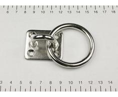 KAMERO Edelstahl Deckenhaken/Wandhaken mit Ring, D6, 40x35mm