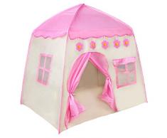Zwini Kinderspielzelt Kinderzelt, Spielzelt Prinzessin für Mädchen, im Kinderzimmer, Indoor/innen/außen/draußen 130*130*100 cm