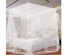 Moskitonetz, opamoo Fliegennetz Mückennetz Feinmaschiges Moskitonetz Großes Moskitonetz Quadratische Moskitonetze für Doppelbett und Einzel Bett Fliegennetz Mückennetz - 200 x 220 x 210cm, Weiß