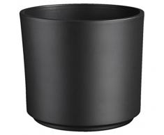Dehner Übertopf Nele, Ø 32 cm, Höhe 28 cm, Keramik, dunkelgrau