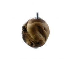 Feuerkugel | Teakholz | Lampenöl | mit Edelstahl Öltank | antik | ca. 20 cm | aus Indonesien/Java