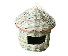 MIFASA Vogelnest, Reed Grass Bird Nest Handgewebter Vogelkäfig Gemütlicher Rastplatz für Vögel