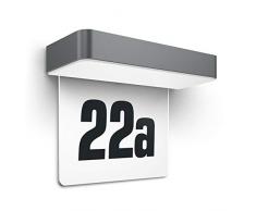 Steinel XSolar SOL-O HN Hausnummernleuchte, Solarleuchte mit beleuchteter Hausnummer, Dämmerungschalter, 2000 mAH Akku