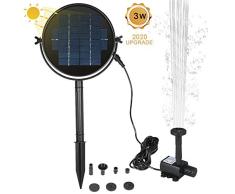 IUYJVR Solar-Springbrunnen-Pumpen-Set, 2 W / 3 W, Solar-Panel mit Tauchpumpe, solarbetriebenes Springbrunnen-Set für Vogeltränke, Gartenbrunnen, kleiner Teich, Wasserzirkulation, 3 W