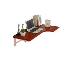 L.TSA Zusammenklappbarer, vielseitig verwendbarer Wand-Klapptisch Eck-Computertisch L-förmiger Tisch für kleine Räume Farbe: Teakholz, 80 x 60 x 40 cm