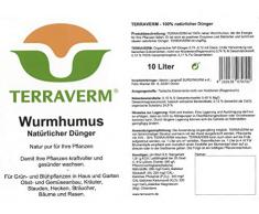 TerraVerm Wurmhumus - 30 Liter - Gartenerde, Wurmhumus, 100% natürlicher Dünger, Pflanzendünger, Organischer NP-Dünger, Organischer Humus, Natur Dünger, Bio Dünger