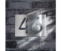 Hausnummer 3D Design Edelstahl Hausnummernschild Anthrazit 100% rostfrei