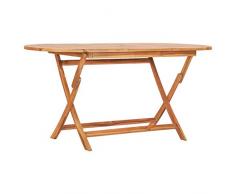 vidaXL Teak Massiv Gartentish Klappbar Klapptisch Esstisch Holztisch Teaktisch Gartenmöbel Tisch Balkontisch Terrassentisch 160x80x75cm
