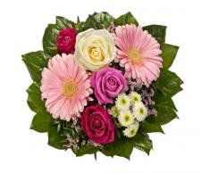 Dominik Blumen und Pflanzen, Blumenstrauß Tango aus 3 Rosen, Ranunkel, Chrysantheme und Gerbera