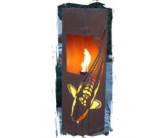 Feuersäule Koi Edelrost Rost Metall Gartendeko Garten Stele Fackel Feuer Säule