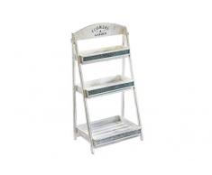 Blumenbank Blumentreppe Blumenständer - Holz - altweiss - 44x30x84 cm