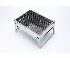 i-mex Tragbarer Edelstahl BBQ Grill Klappgrill Holzkohlegrill Picknickgrill