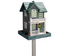 dobar 25303FSC Detailverliebtes Vogelhaus mit Ständer im Western-Design